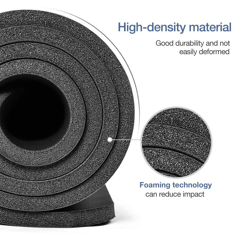 Gruper Thick Yoga Mat Non Slip, Large Size 72" L x 32" W x 0.6" TH, Premium Exercise & Fitness Mat with Carrying Strap and Bag, Workout Mats for Home (Black, 0.6 * 32 * 72 Inches) - Image 4